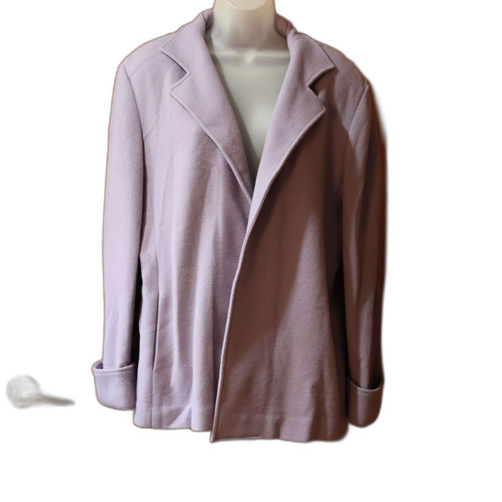 Jones New York Lavender Open Blazer Coat Wool Large